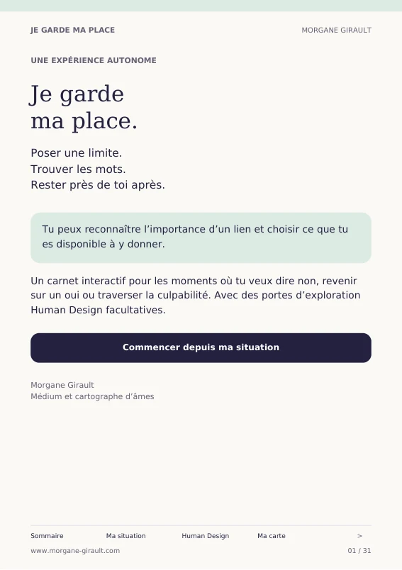 Le carnet interactif Je garde ma place